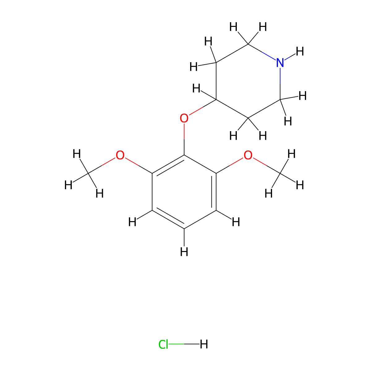 4-(2,6-Dimethoxyphenoxy)piperidine hydrochloride molecular structure, CAS 1171947-11-7