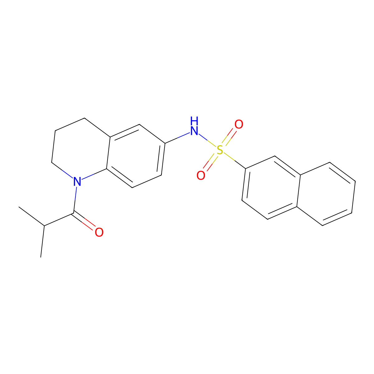 N-(1-isobutyryl-1,2,3,4-tetrahydroquinolin-6-yl)naphthalene-2-sulfonamide molecular structure, CAS 1171947-25-3