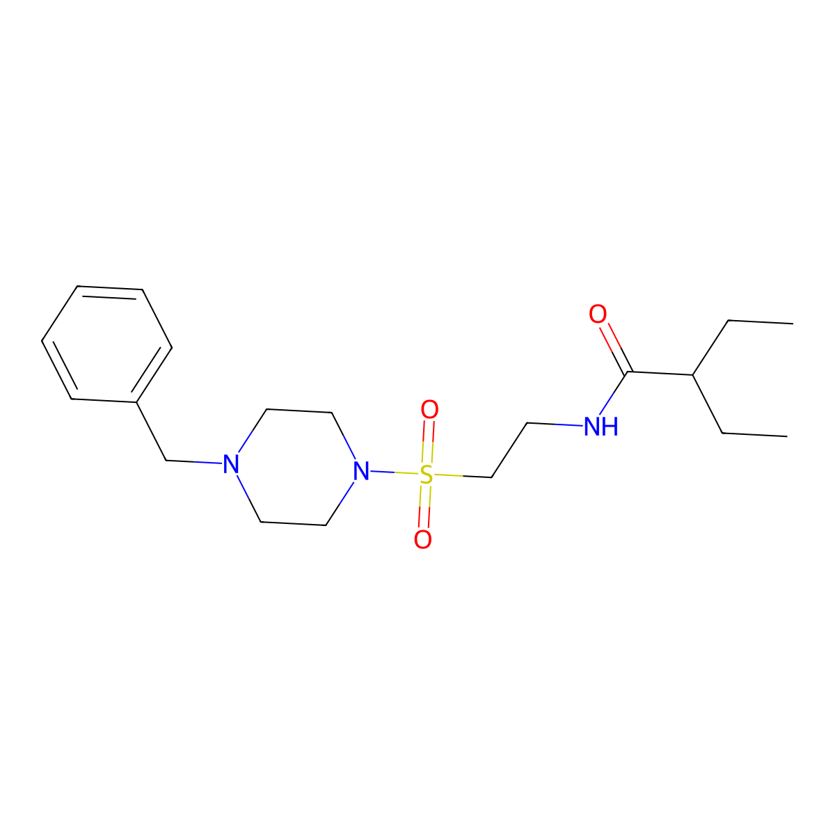 N-(2-((4-Benzylpiperazin-1-yl)sulfonyl)ethyl)-2-ethylbutanamide molecular structure, CAS 1171947-63-9