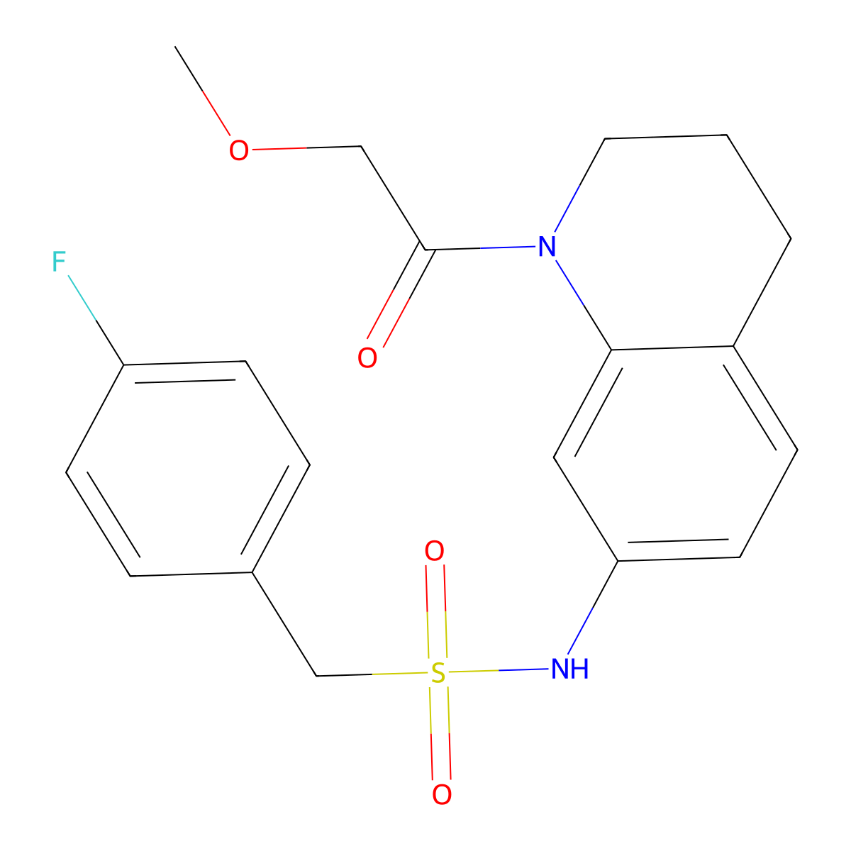 1-(4-fluorophenyl)-N-[1-(2-methoxyacetyl)-1,2,3,4-tetrahydroquinolin-7-yl]methanesulfonamide molecular structure, CAS 1171948-76-7