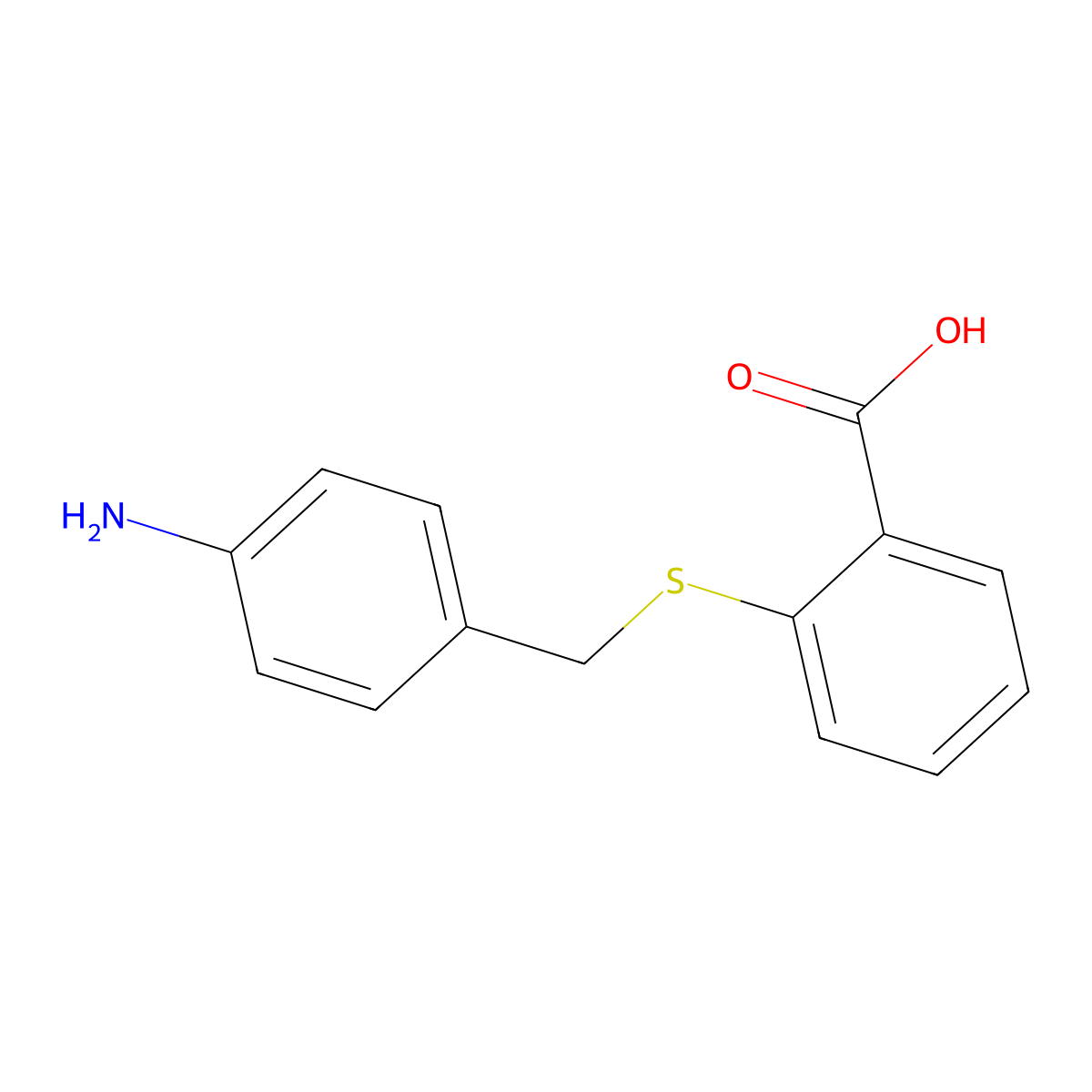 2-[(4-Aminobenzyl)thio]benzoic acid molecular structure, CAS 1171949-77-1