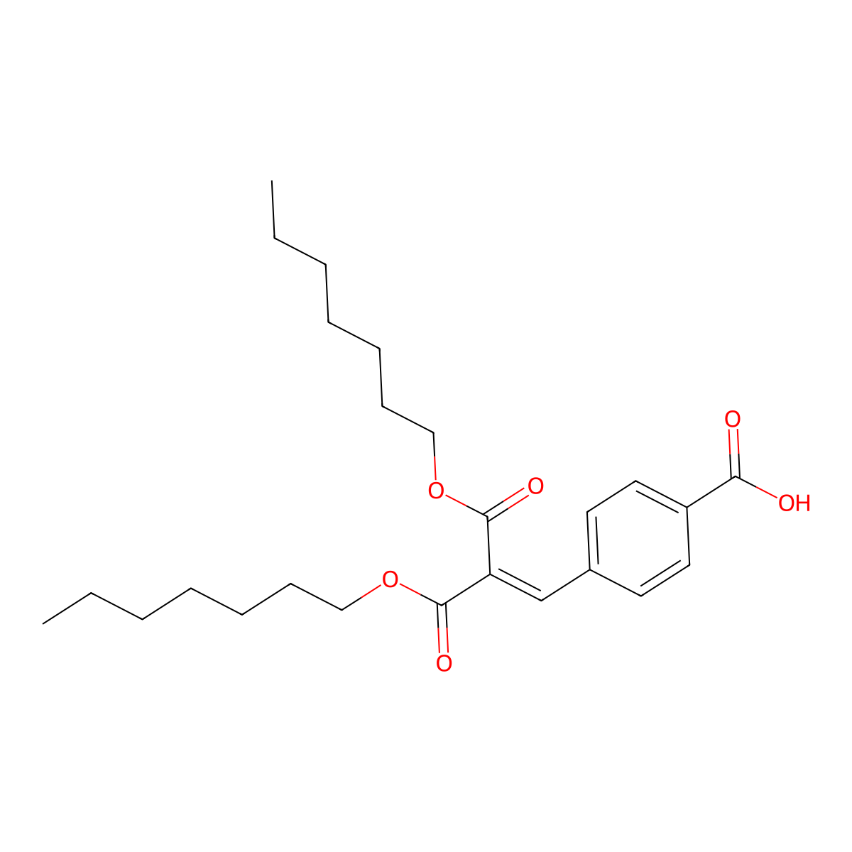 4-[2,2-Bis(heptyloxycarbonyl)vinyl]benzoic acid molecular structure, CAS 1171949-78-2