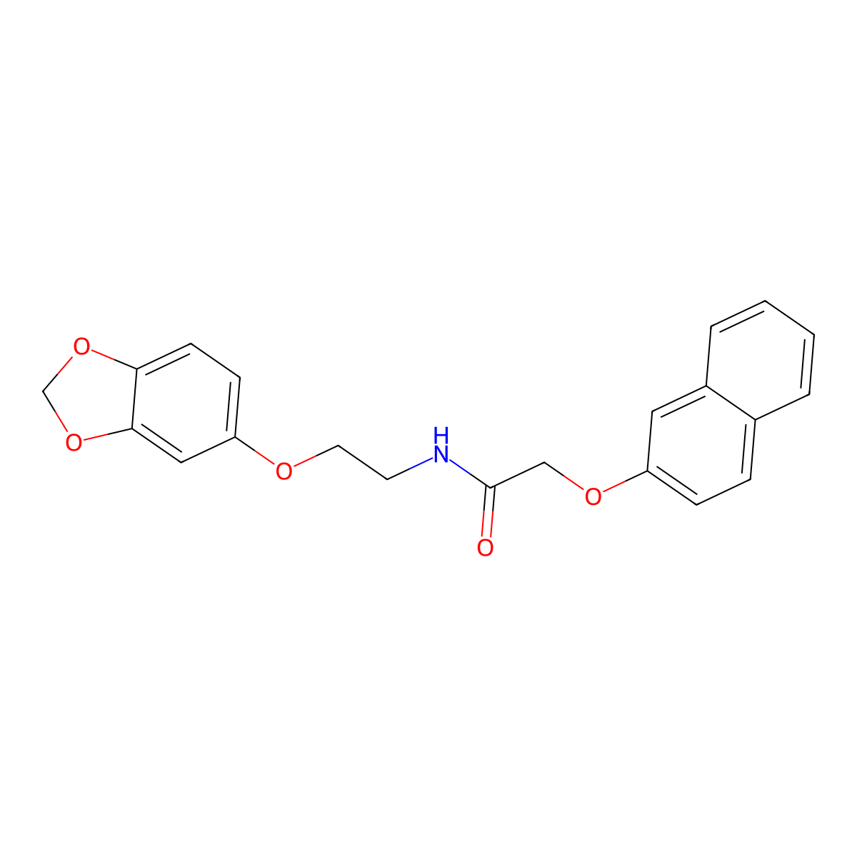 N-[2-(2H-1,3-benzodioxol-5-yloxy)ethyl]-2-(naphthalen-2-yloxy)acetamide molecular structure, CAS 1171955-44-4
