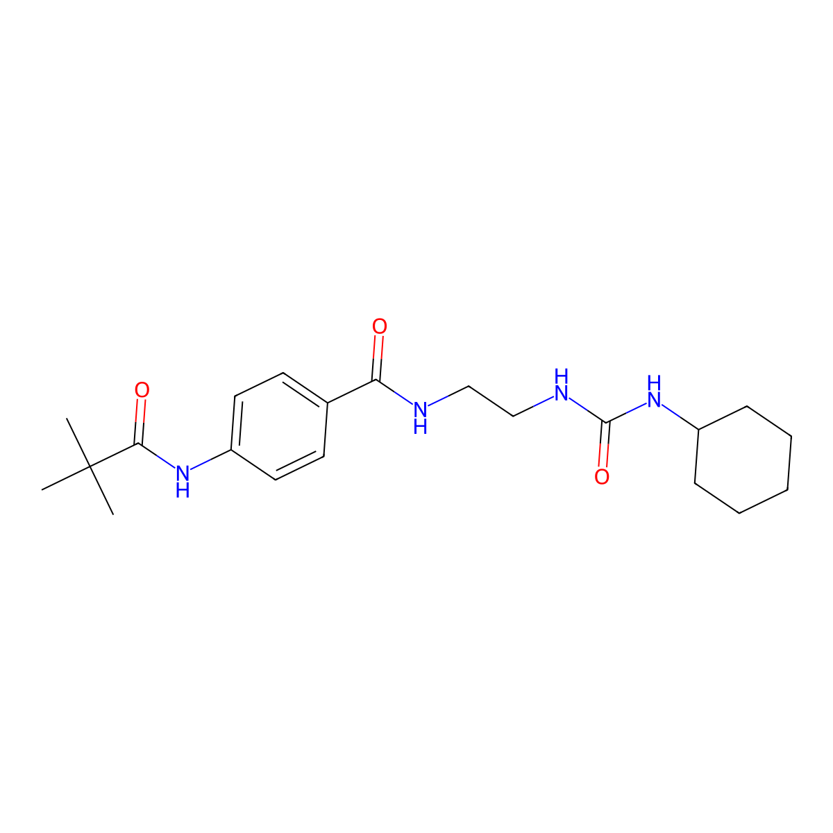N-(2-(3-cyclohexylureido)ethyl)-4-pivalamidobenzamide molecular structure, CAS 1171959-81-1