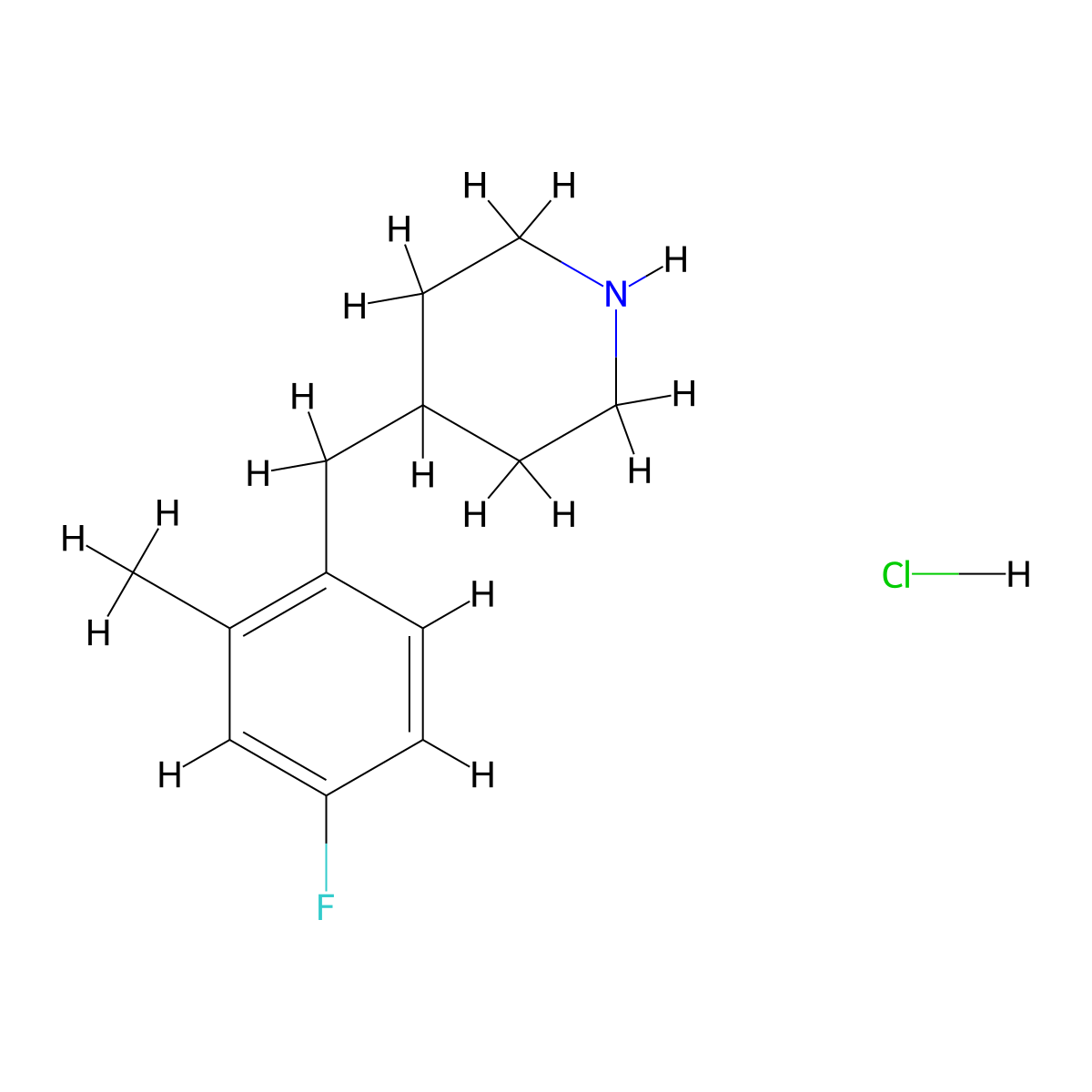 4-(4-Fluoro-2-methyl-benzyl)-piperidine hydrochloride molecular structure, CAS 1171960-54-5