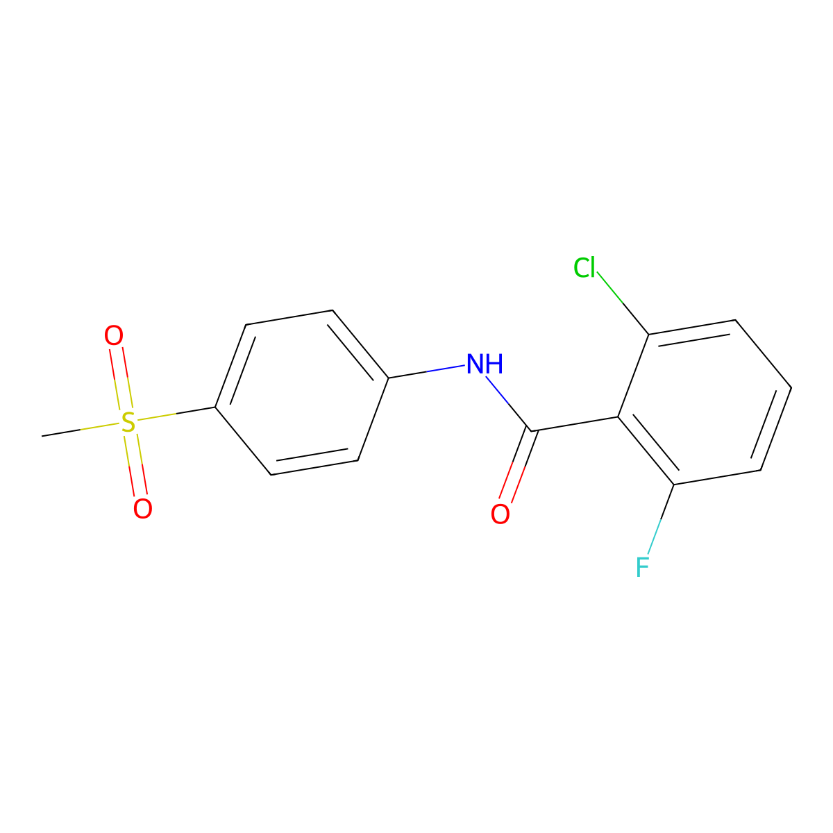 2-chloro-6-fluoro-N-(4-(methylsulfonyl)phenyl)benzamide molecular structure, CAS 1171962-94-9