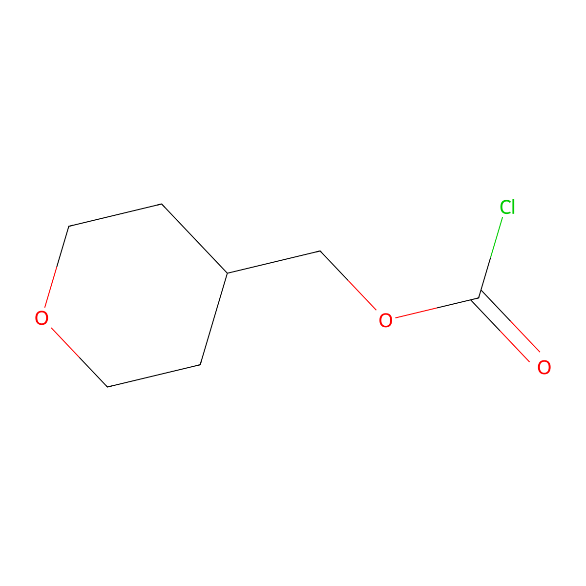 (Oxan-4-yl)methyl carbonochloridate molecular structure, CAS 1171967-42-2