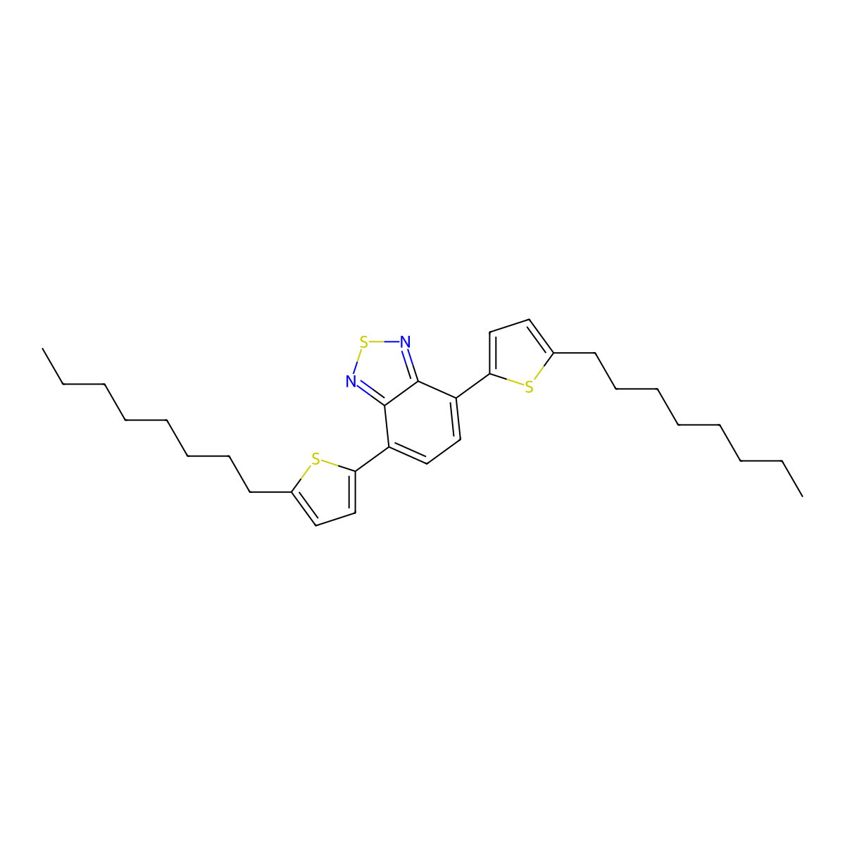 4,7-Bis(5-octyl-2-thienyl)-2,1,3-benzothiadiazole molecular structure, CAS 1171974-28-9