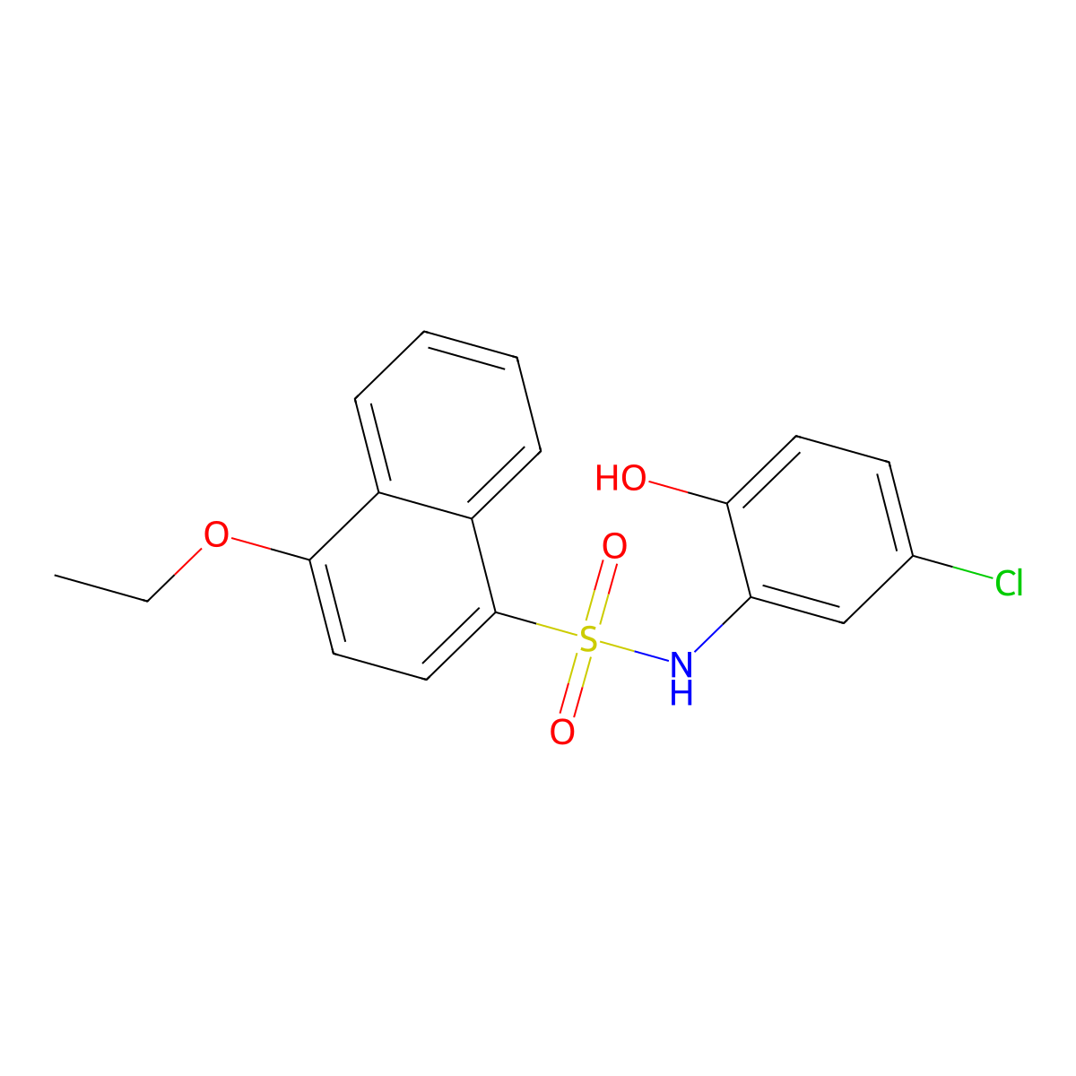 N-(5-chloro-2-hydroxyphenyl)-4-ethoxynaphthalene-1-sulfonamide molecular structure, CAS 1171975-72-6