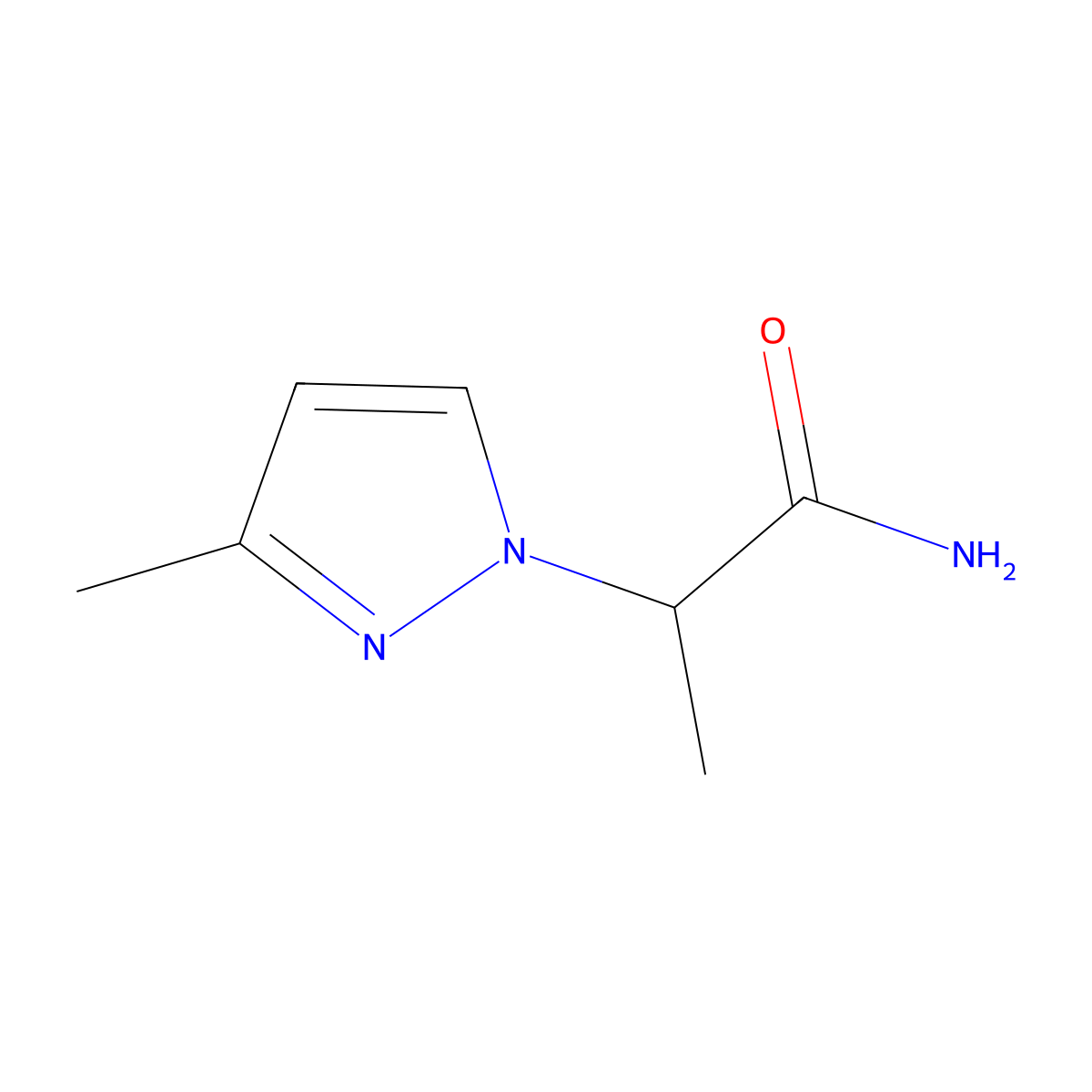 2-(3-methyl-1H-pyrazol-1-yl)propanamide molecular structure, CAS 1171977-37-9