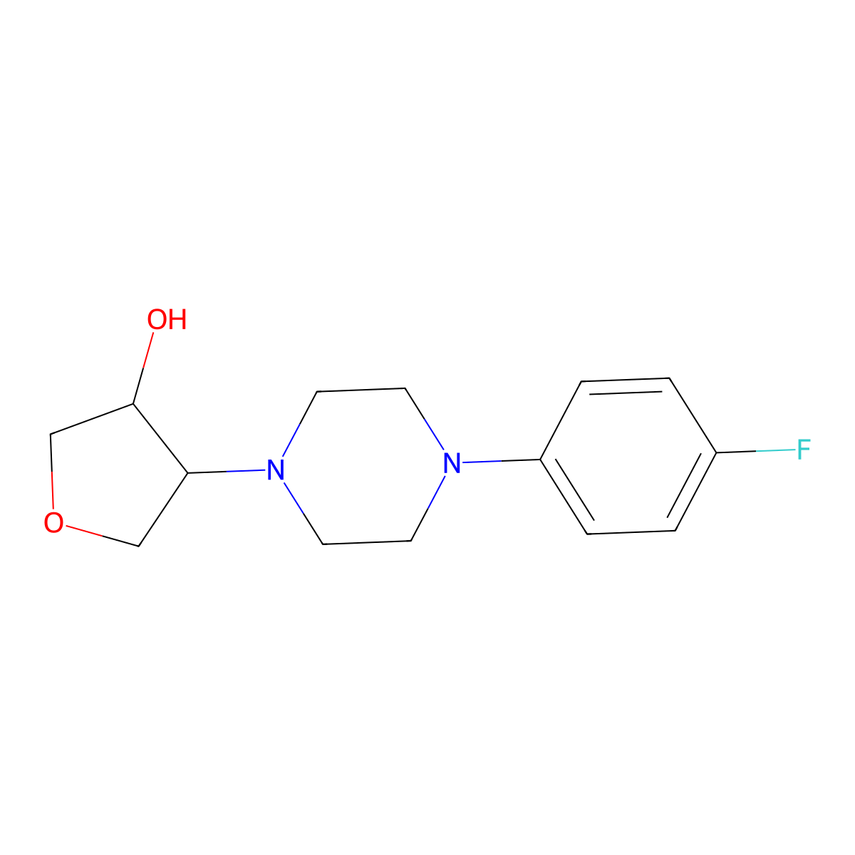 4-[4-(4-Fluorophenyl)piperazin-1-yl]tetrahydrofuran-3-ol molecular structure, CAS 1171980-21-4