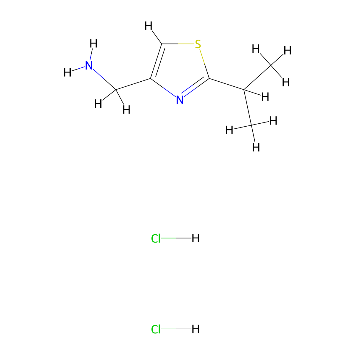 [(2-Isopropyl-1,3-thiazol-4-yl)methyl]amine dihydrochloride molecular structure, CAS 1171981-10-4