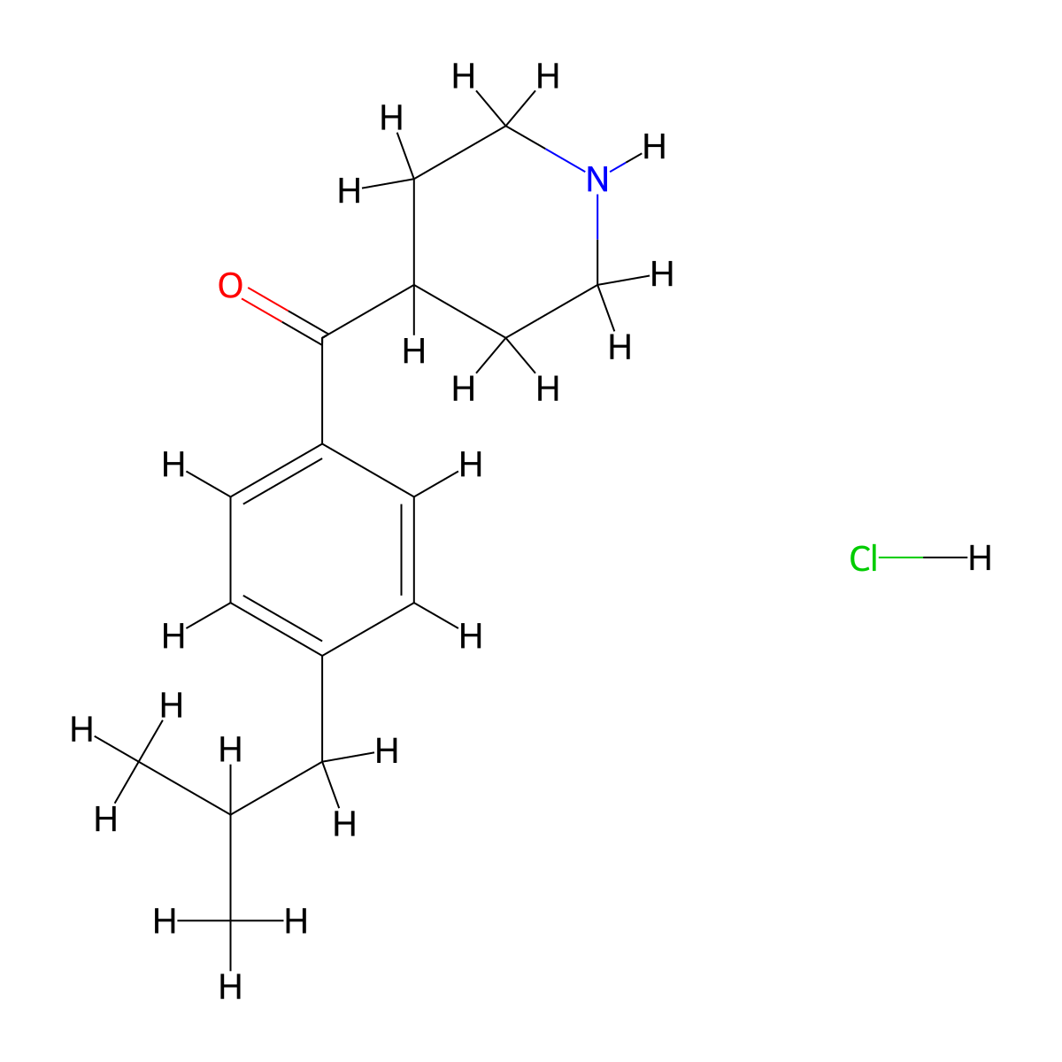 4-(4-(2-Methylpropyl)benzoyl)piperidine hydrochloride molecular structure, CAS 1171984-73-8
