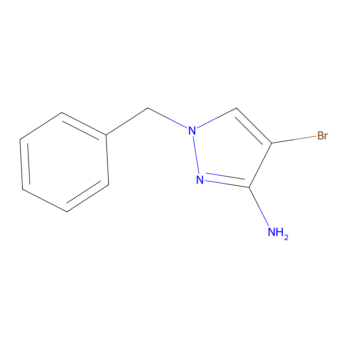 1-benzyl-4-bromo-1H-pyrazol-3-amine molecular structure, CAS 1171985-74-2