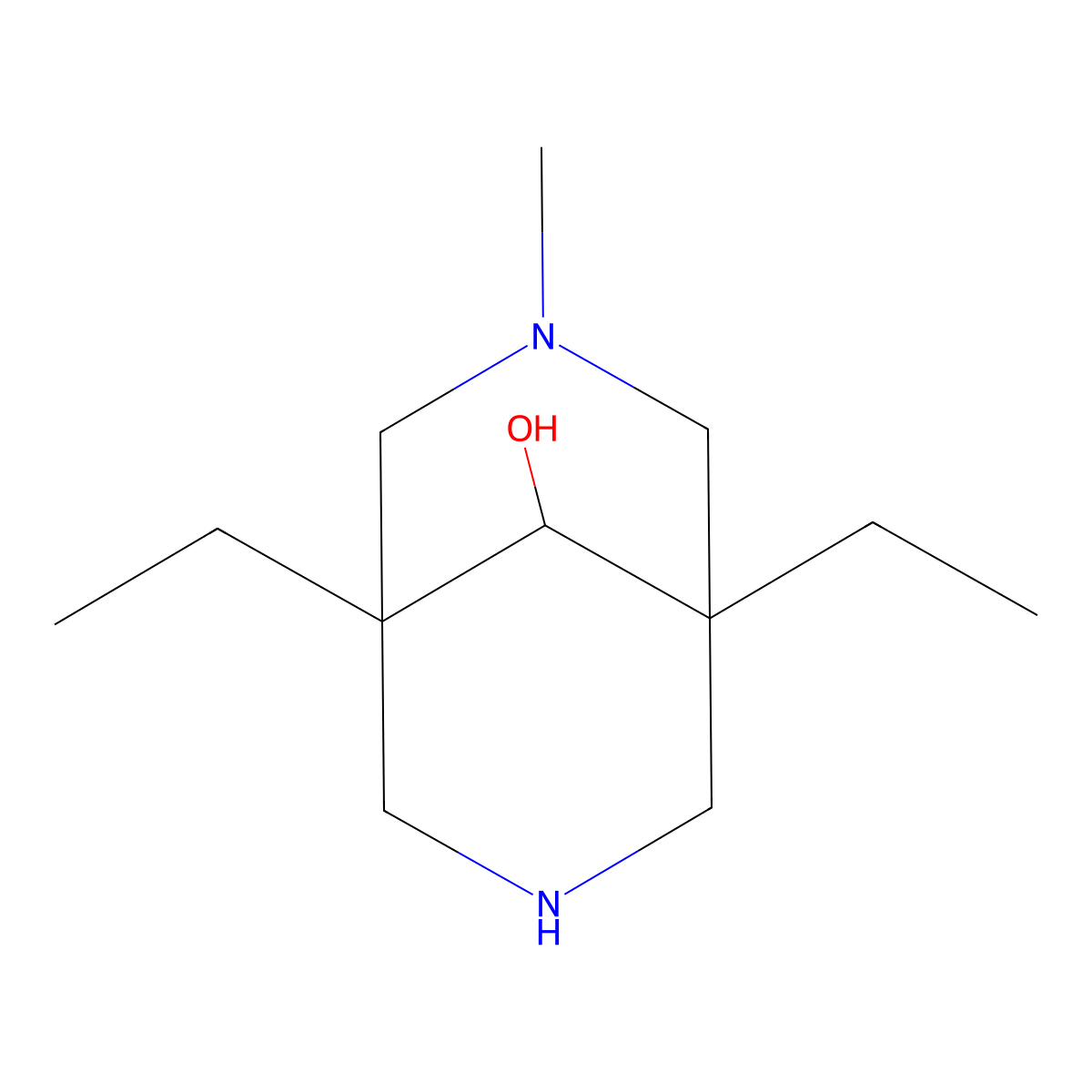 1,5-Diethyl-3-methyl-3,7-diazabicyclo[3.3.1]nonan-9-ol molecular structure, CAS 1171988-58-1