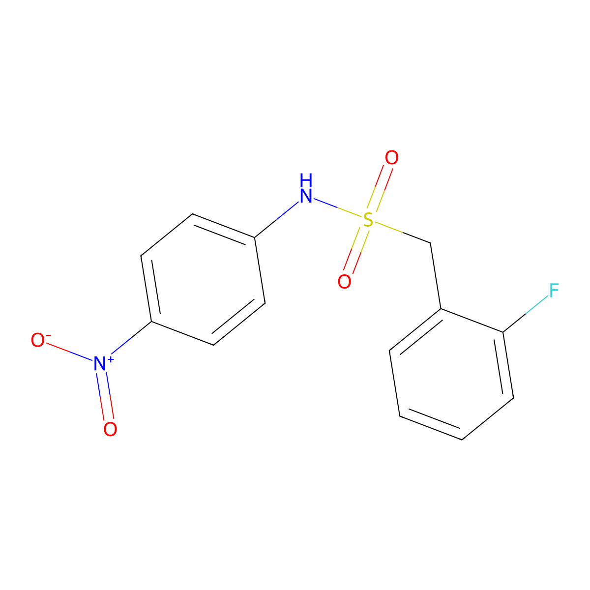 1-(2-fluorophenyl)-N-(4-nitrophenyl)methanesulfonamide molecular structure, CAS 1171990-83-2