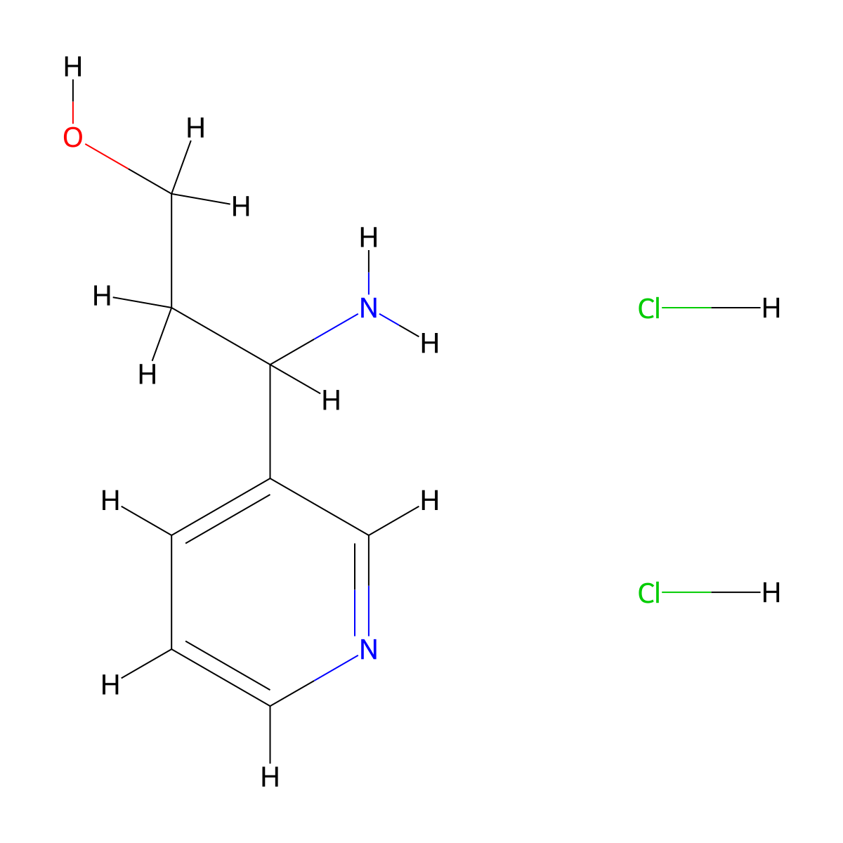 3-Amino-3-pyridin-3-YL-propan-1-OL dihydrochloride molecular structure, CAS 1171991-27-7