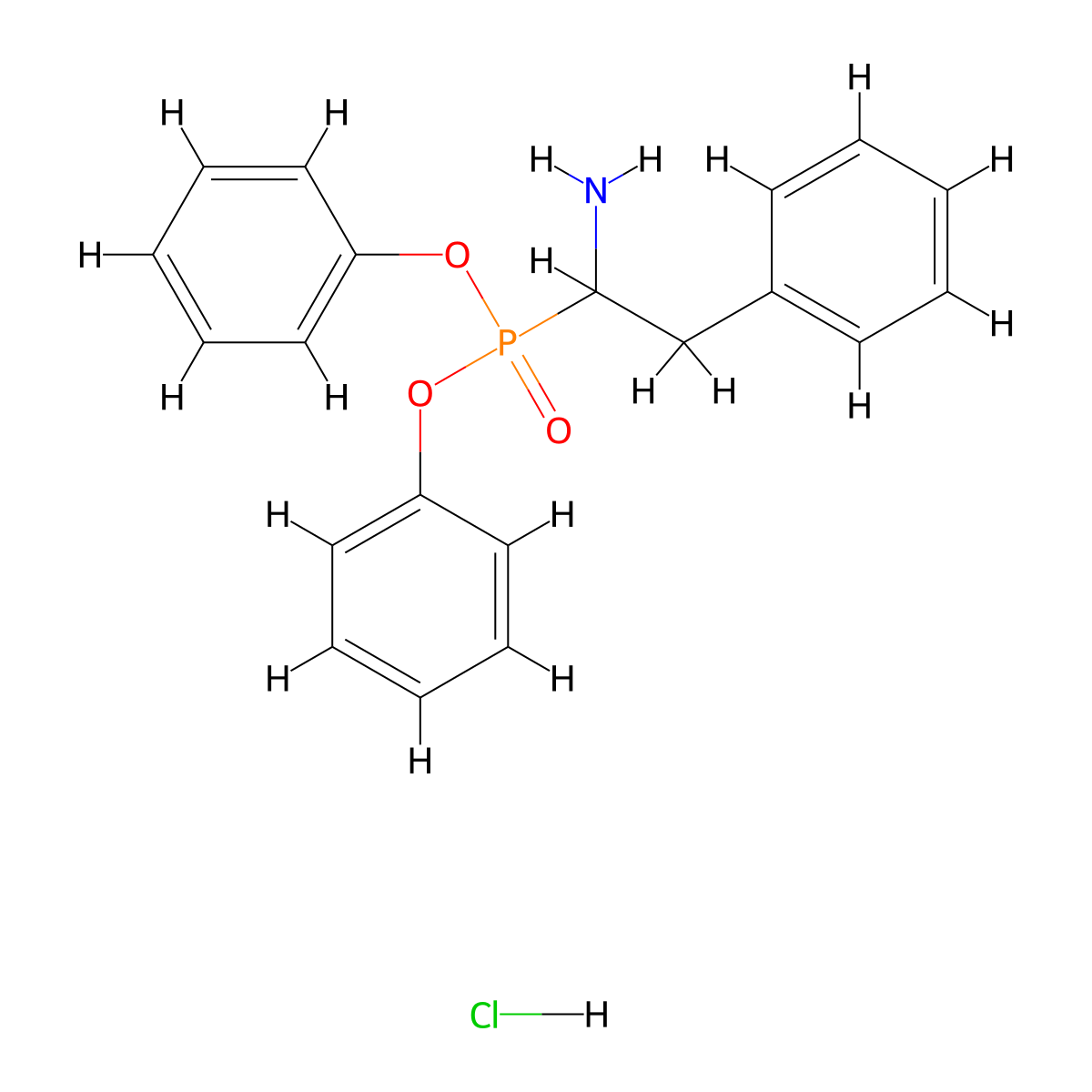 (R,S)-1-Amino-2-phenylethyl-phosphonic acid diphenyl ester hydrochloride molecular structure, CAS 1171995-49-5