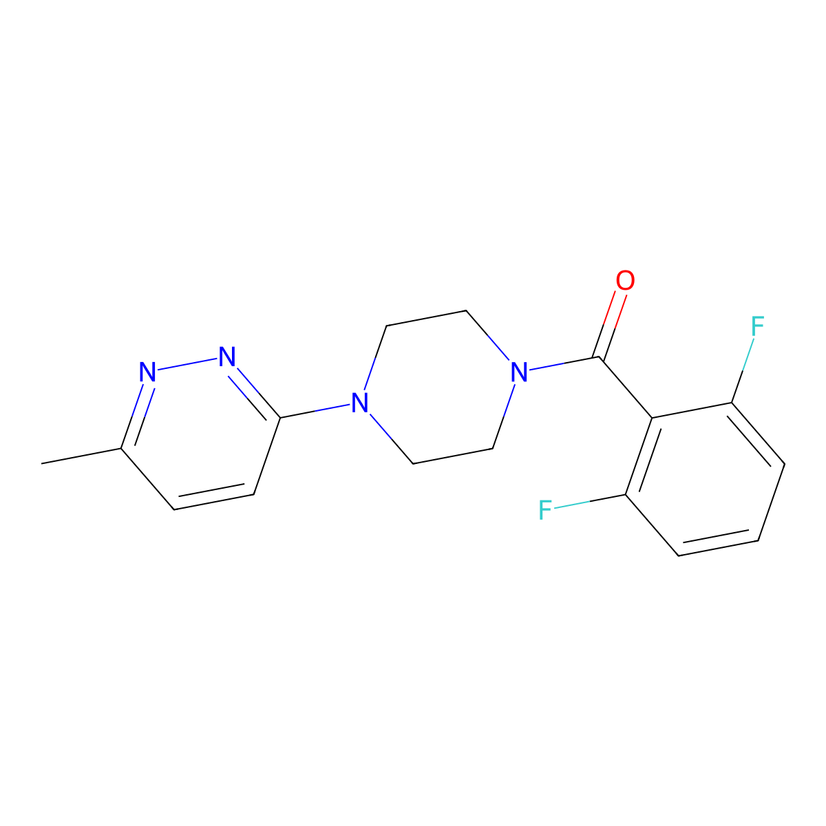 (2,6-Difluorophenyl)(4-(6-methylpyridazin-3-yl)piperazin-1-yl)methanone molecular structure, CAS 1171997-34-4