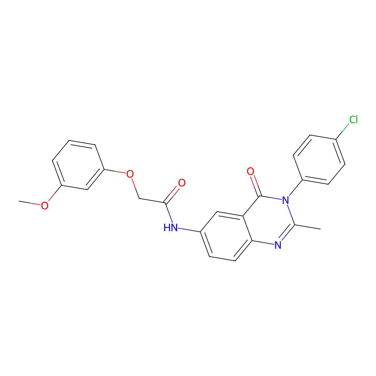 N-[3-(4-chlorophenyl)-2-methyl-4-oxo-3,4-dihydroquinazolin-6-yl]-2-(3-methoxyphenoxy)acetamide molecular structure, CAS 1171998-45-0