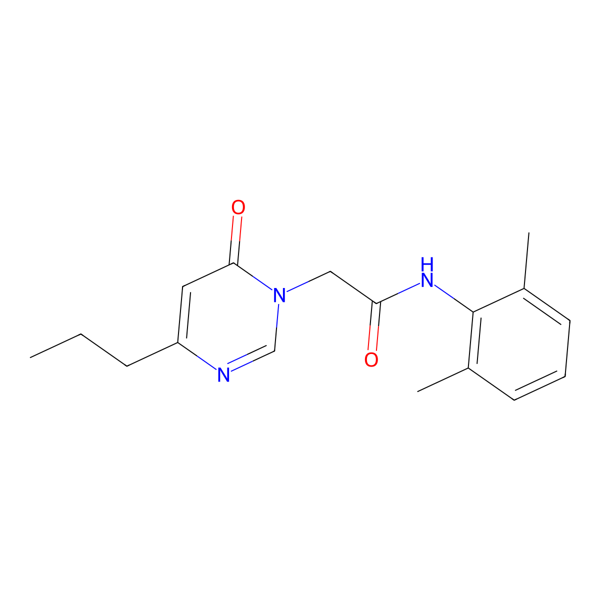 N-(2,6-dimethylphenyl)-2-(6-oxo-4-propylpyrimidin-1(6H)-yl)acetamide molecular structure, CAS 1172000-15-5