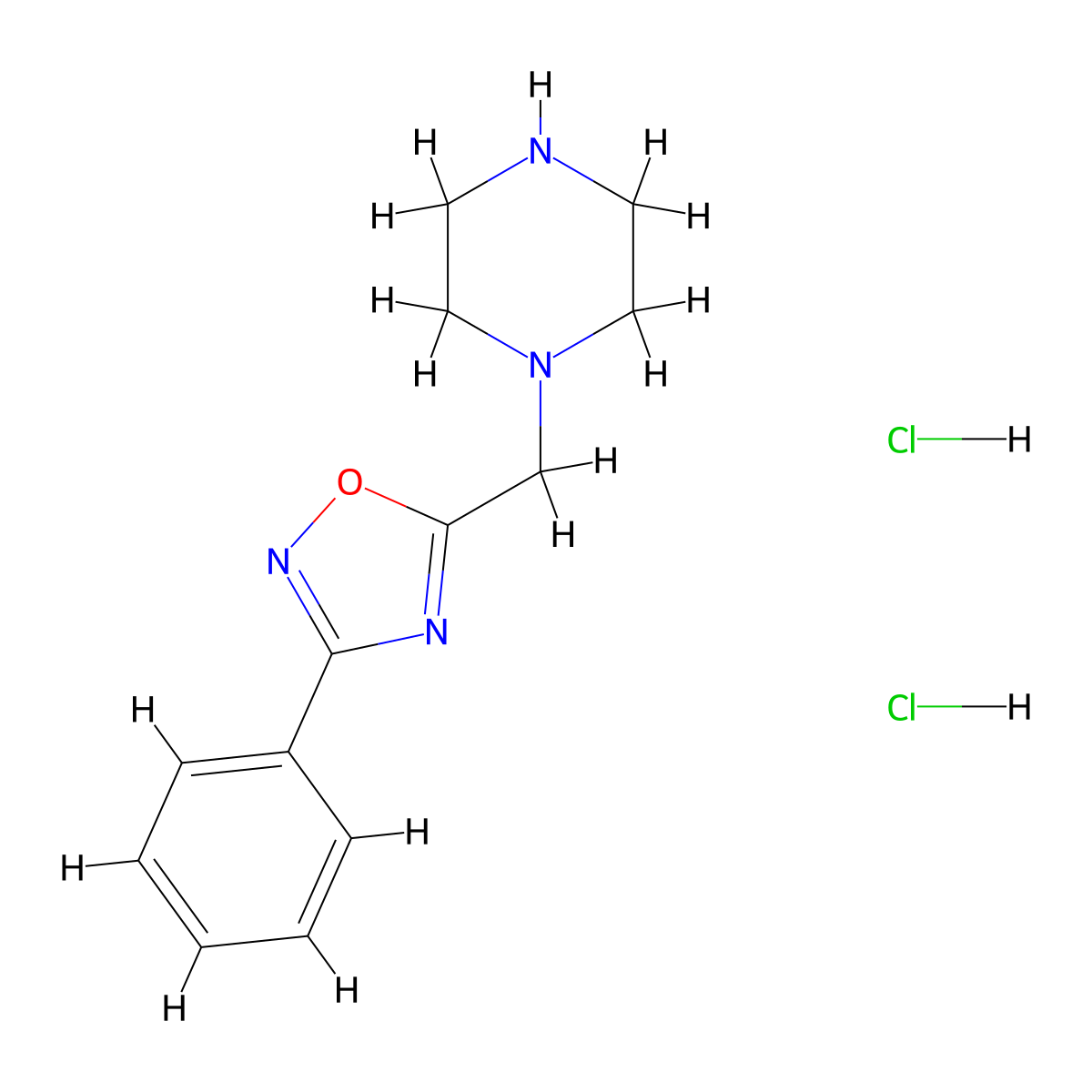 1-[(3-Phenyl-1,2,4-oxadiazol-5-yl)methyl]piperazine dihydrochloride molecular structure, CAS 1172004-02-2