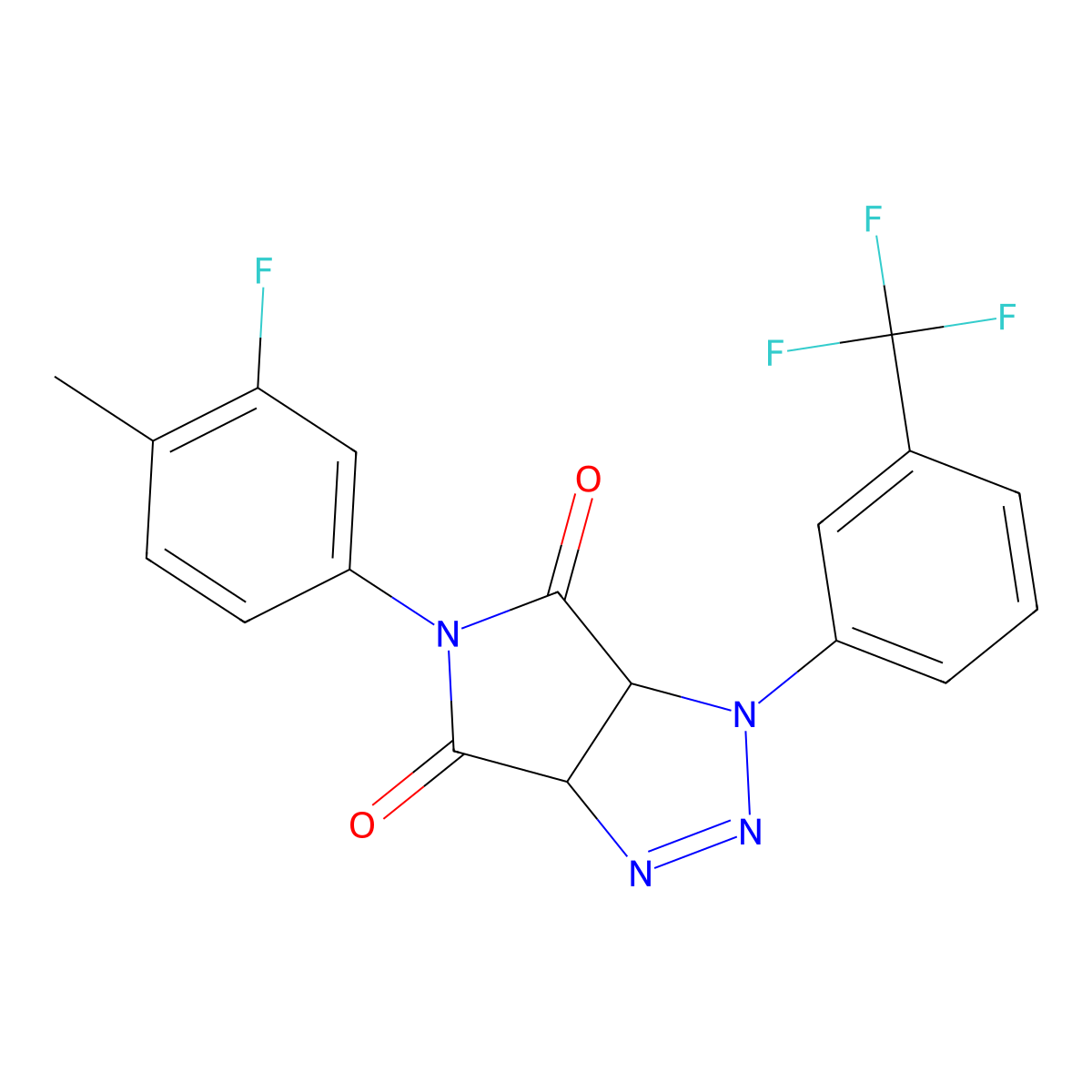 5-(3-fluoro-4-methylphenyl)-1-(3-(trifluoromethyl)phenyl)-1,6a-dihydropyrrolo[3,4-d][1,2,3]triazole-4,6(3aH,5H)-dione molecular structure, CAS 1172005-75-2