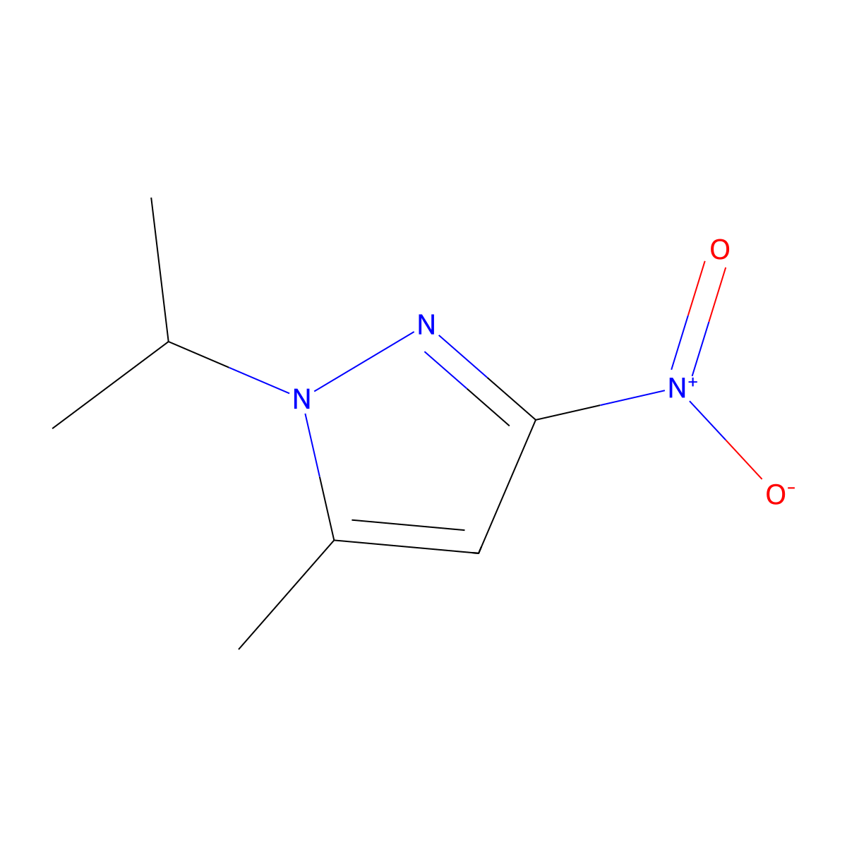 5-methyl-3-nitro-1-(propan-2-yl)-1H-pyrazole molecular structure, CAS 1172006-28-8