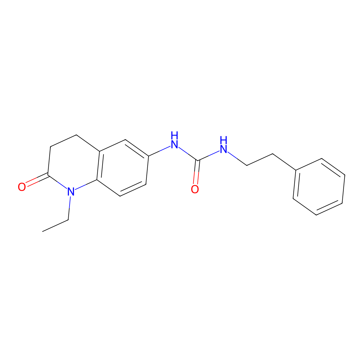 1-(1-Ethyl-2-oxo-1,2,3,4-tetrahydroquinolin-6-yl)-3-phenethylurea molecular structure, CAS 1172006-54-0