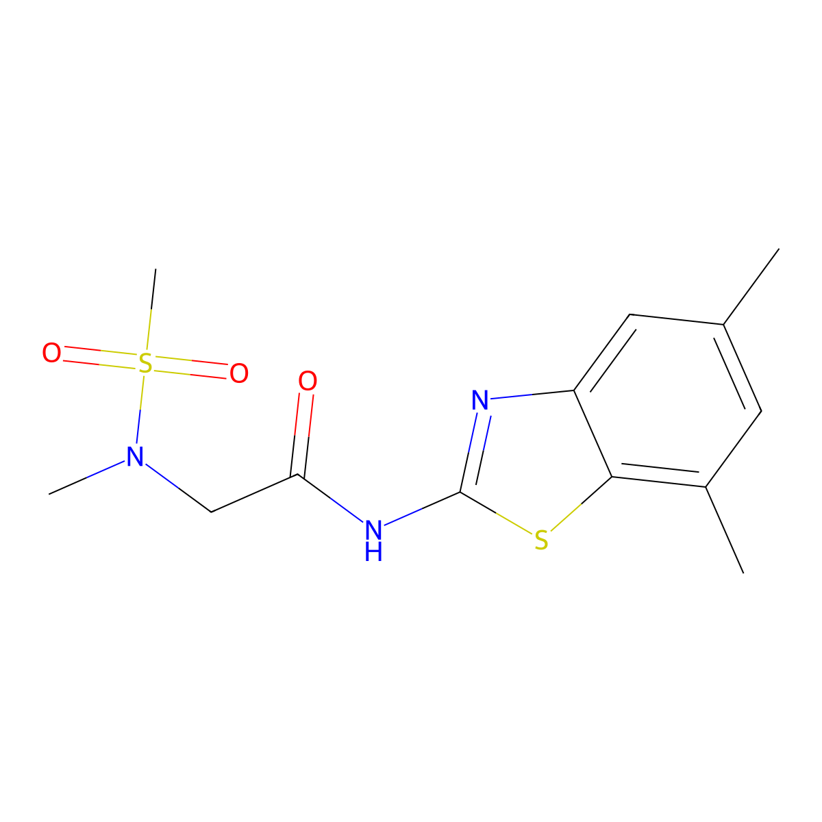 N-(5,7-dimethylbenzo[d]thiazol-2-yl)-2-(N-methylmethylsulfonamido)acetamide molecular structure, CAS 1172009-81-2