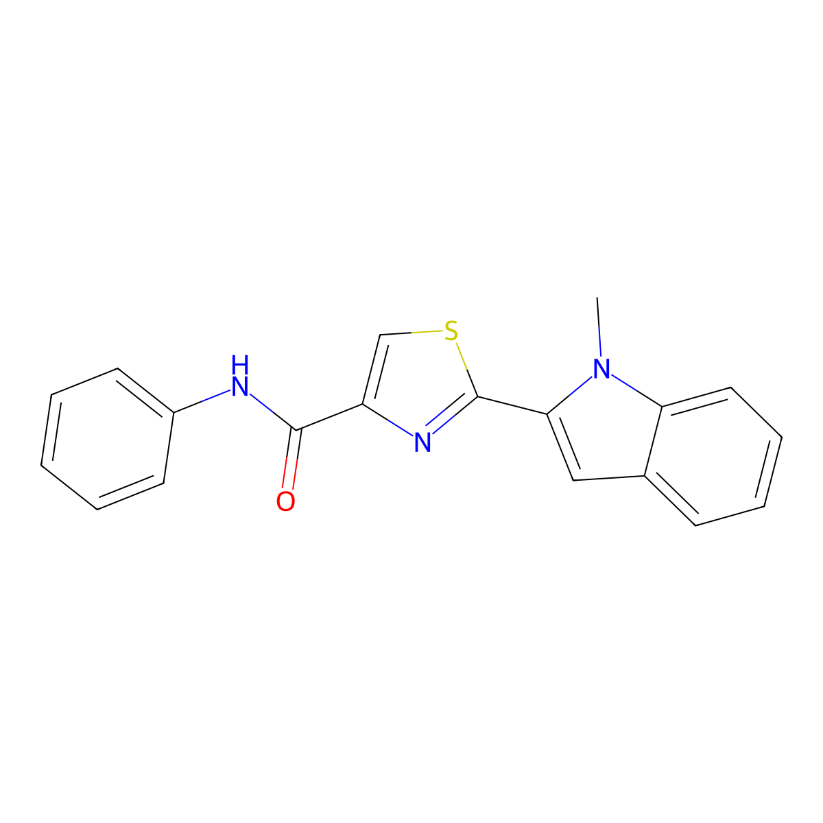 2-(1-methyl-1H-indol-2-yl)-N-phenylthiazole-4-carboxamide molecular structure, CAS 1172009-85-6