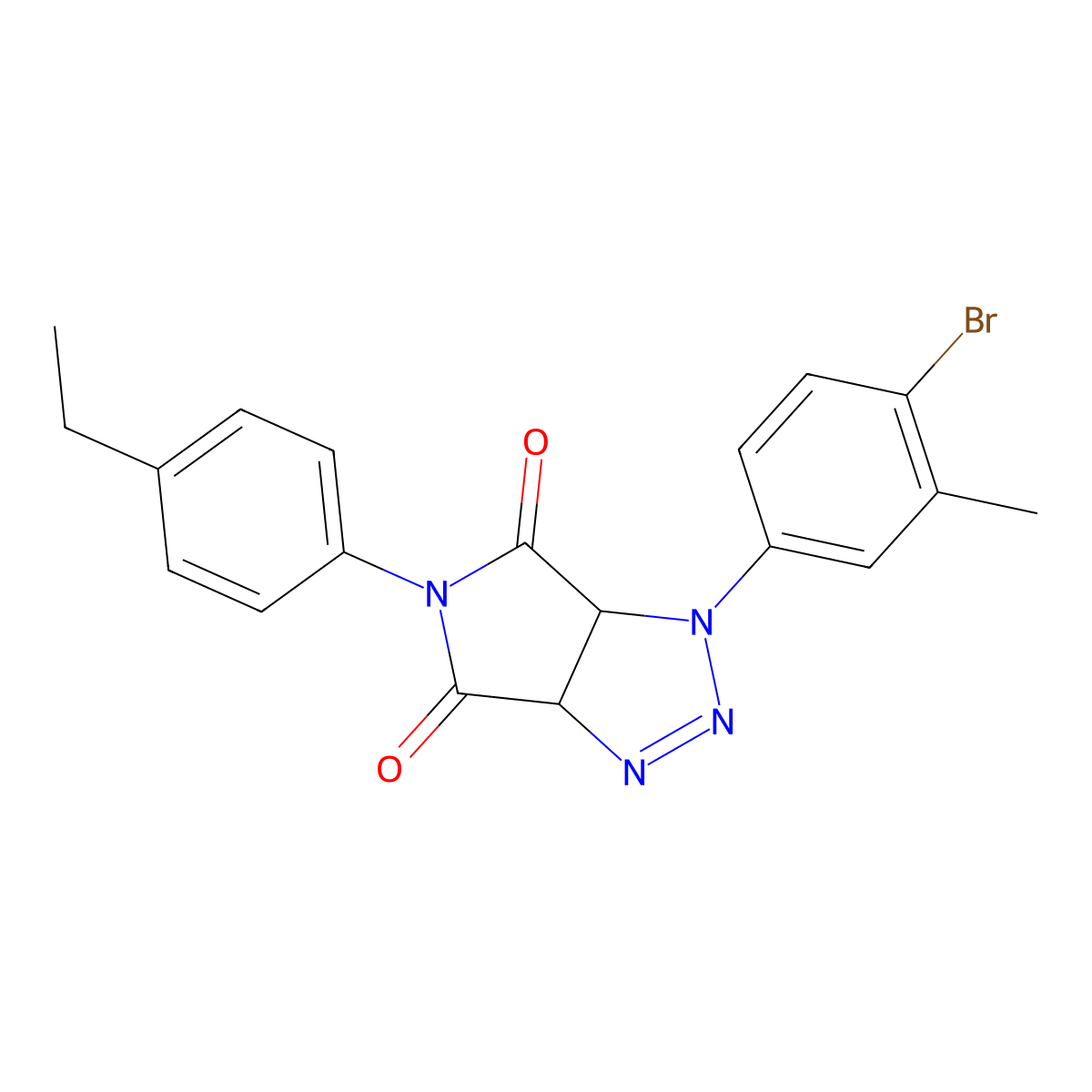 1-(4-bromo-3-methylphenyl)-5-(4-ethylphenyl)-1,6a-dihydropyrrolo[3,4-d][1,2,3]triazole-4,6(3aH,5H)-dione molecular structure, CAS 1172015-23-4