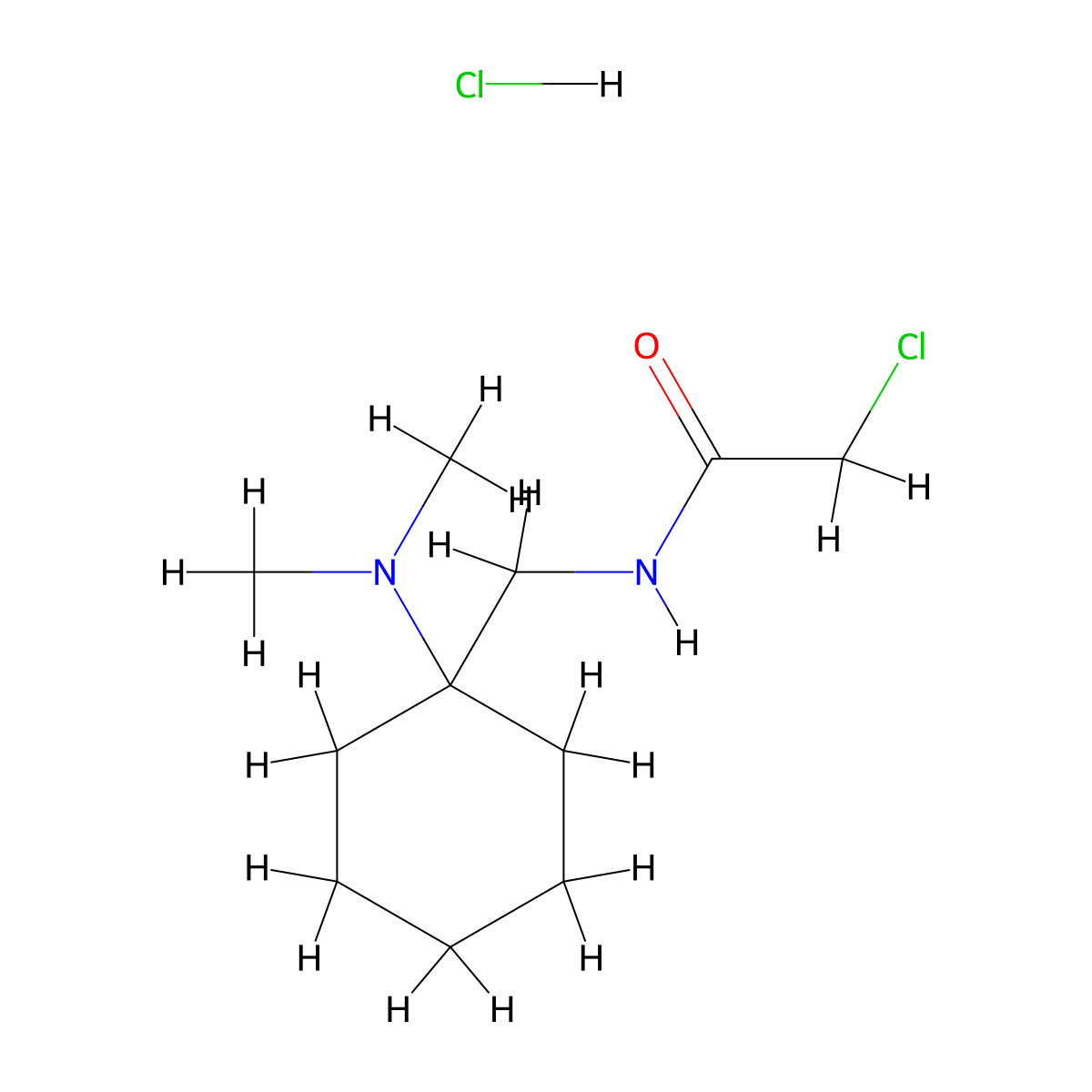 2-chloro-N-{[1-(dimethylamino)cyclohexyl]methyl}acetamide hydrochloride molecular structure, CAS 1172016-21-5