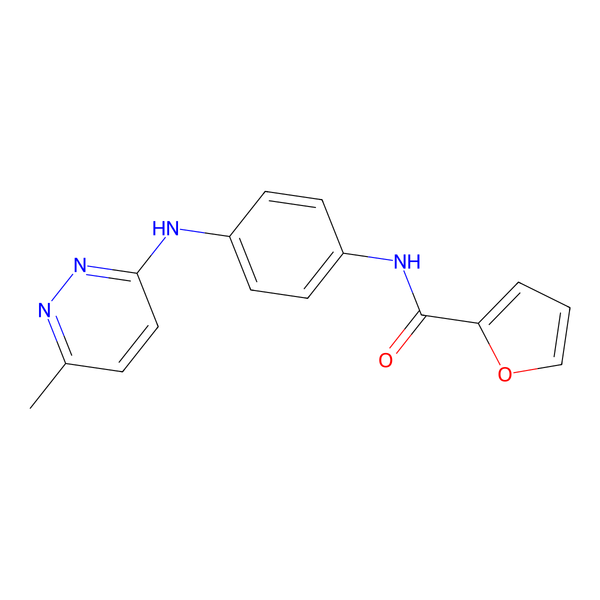N-(4-((6-methylpyridazin-3-yl)amino)phenyl)furan-2-carboxamide molecular structure, CAS 1172019-16-7