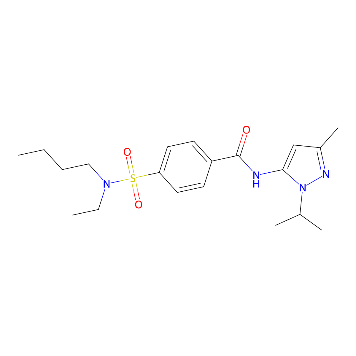 4-(N-butyl-N-ethylsulfamoyl)-N-(1-isopropyl-3-methyl-1H-pyrazol-5-yl)benzamide molecular structure, CAS 1172020-53-9