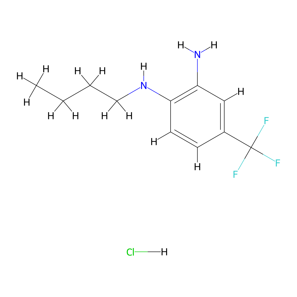 N-[2-amino-4-(trifluoromethyl)phenyl]-N-butylamine hydrochloride molecular structure, CAS 1172021-00-9