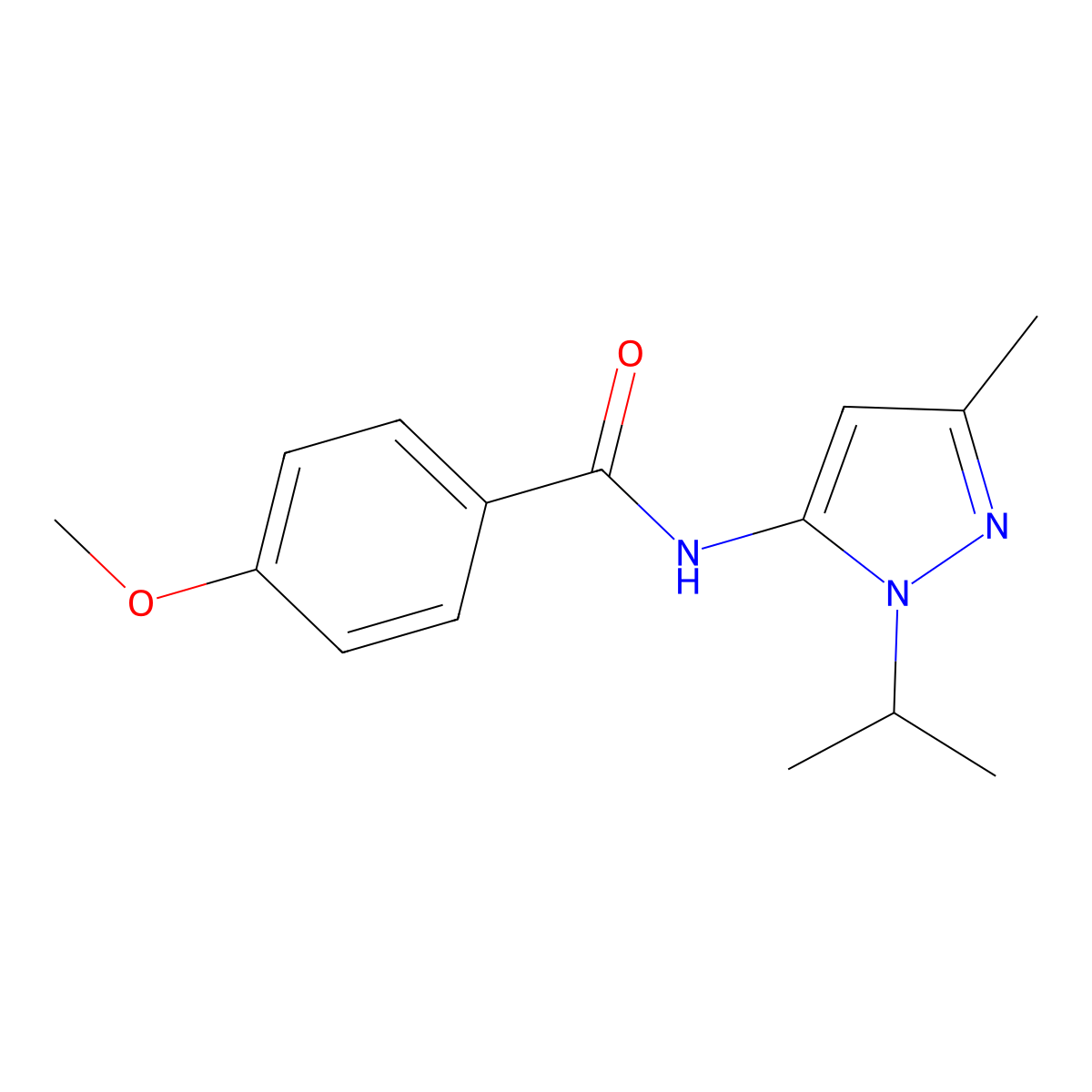 N-(1-isopropyl-3-methyl-1H-pyrazol-5-yl)-4-methoxybenzamide molecular structure, CAS 1172022-41-1