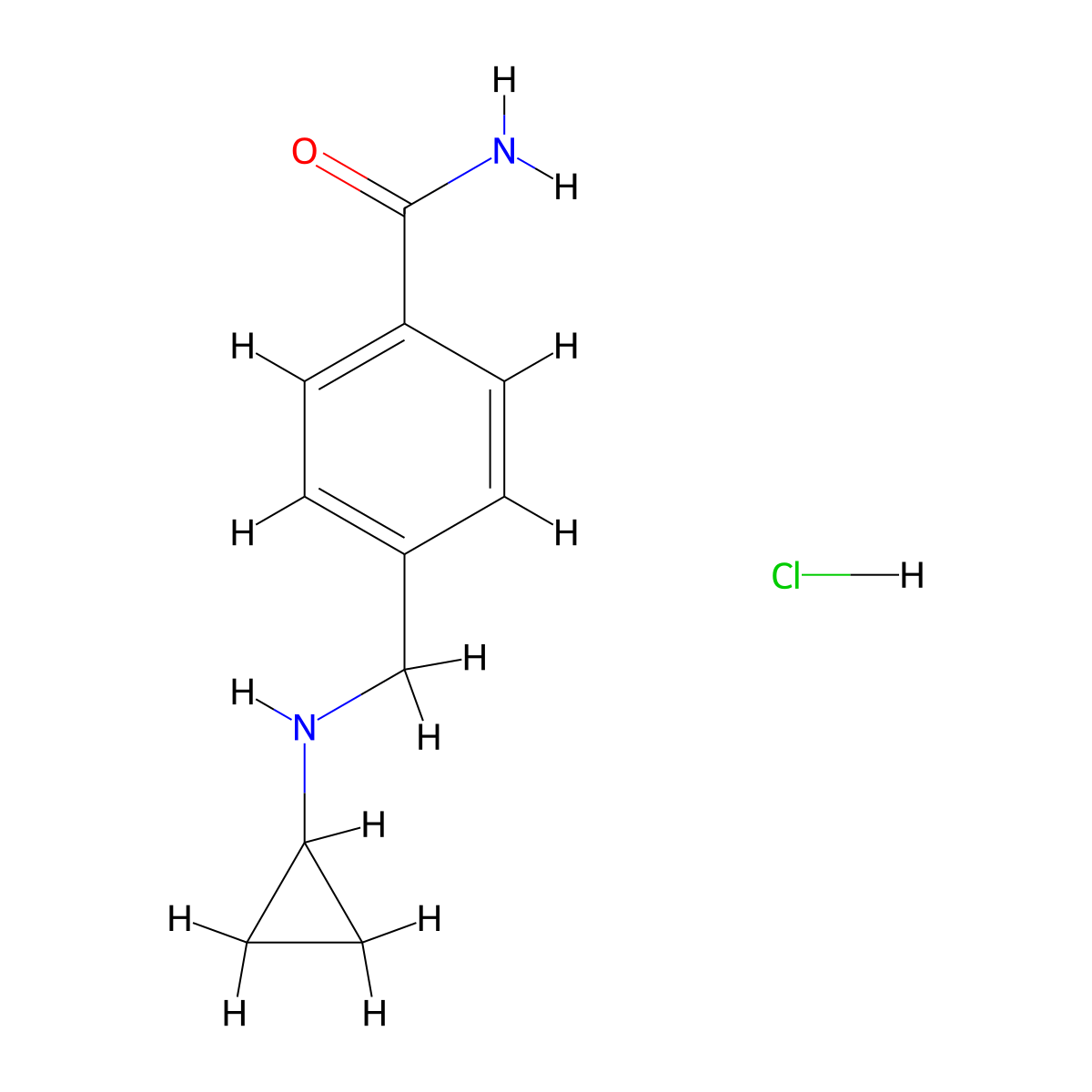 4-((Cyclopropylamino)methyl)benzamide hydrochloride molecular structure, CAS 1172028-71-5