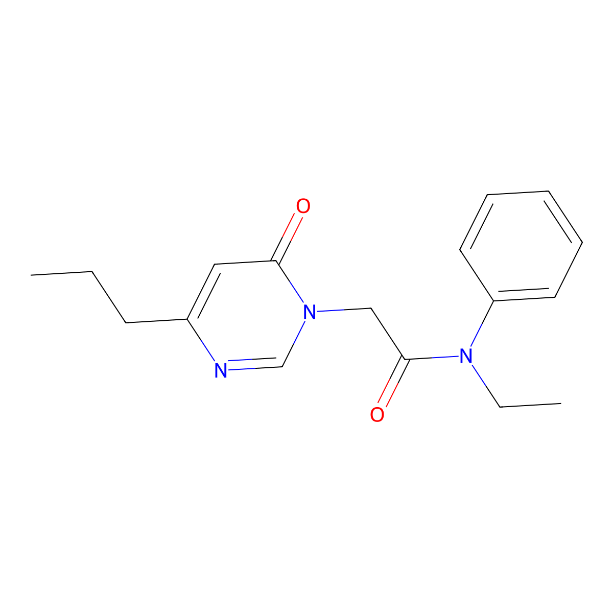 N-ethyl-2-(6-oxo-4-propylpyrimidin-1(6H)-yl)-N-phenylacetamide molecular structure, CAS 1172034-78-4