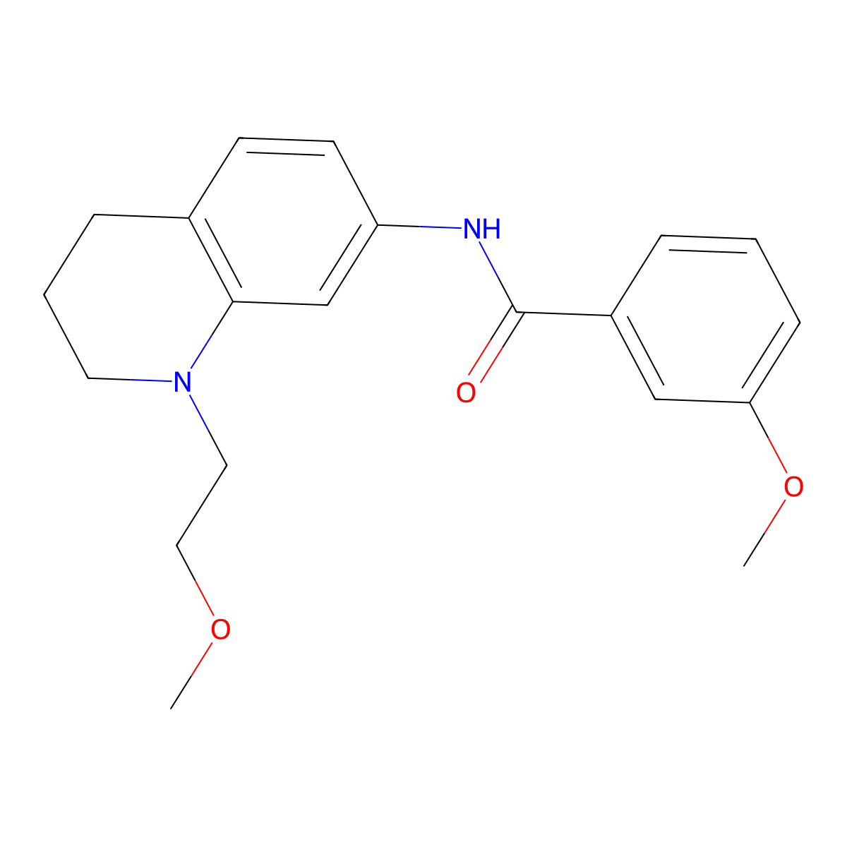 3-methoxy-N-(1-(2-methoxyethyl)-1,2,3,4-tetrahydroquinolin-7-yl)benzamide molecular structure, CAS 1172035-80-1