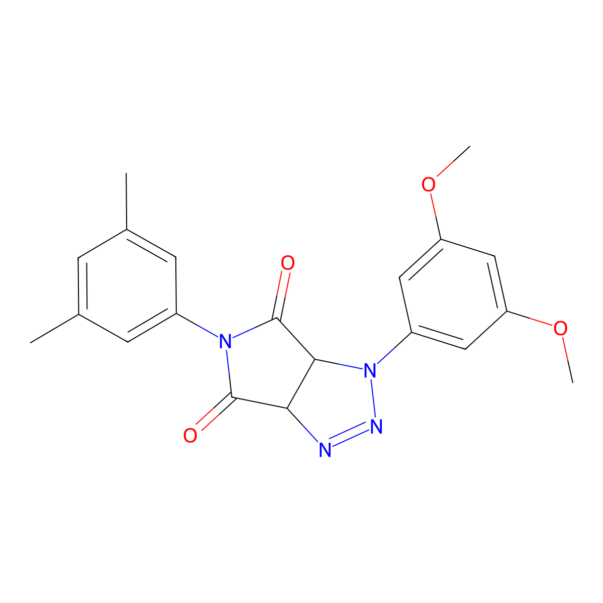 1-(3,5-dimethoxyphenyl)-5-(3,5-dimethylphenyl)-1,6a-dihydropyrrolo[3,4-d][1,2,3]triazole-4,6(3aH,5H)-dione molecular structure, CAS 1172038-57-1
