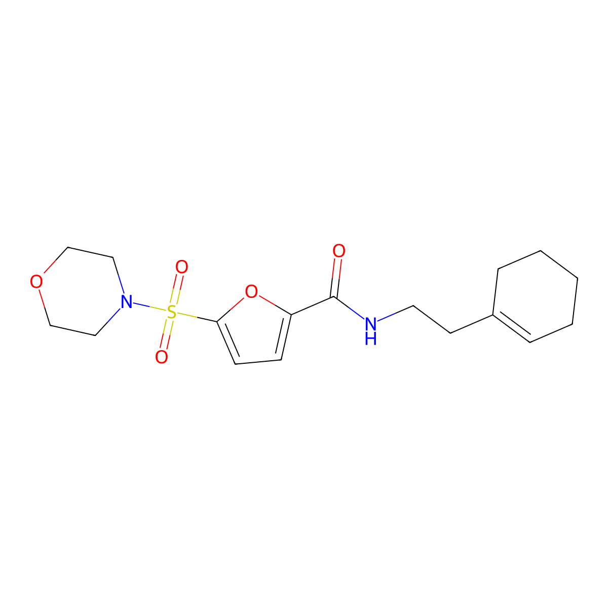 N-(2-(cyclohex-1-en-1-yl)ethyl)-5-(morpholinosulfonyl)furan-2-carboxamide molecular structure, CAS 1172045-77-0