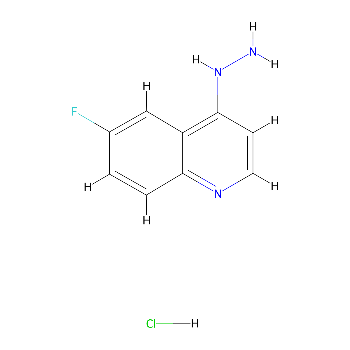 6-Fluoro-4-hydrazinoquinoline hydrochloride molecular structure, CAS 1172049-64-7