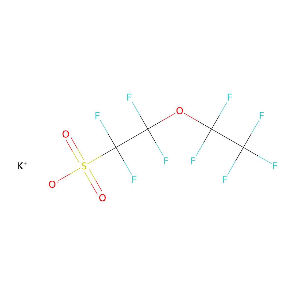 Potassium 1,1,2,2-tetrafluoro-2-(pentafluoroethoxy)ethane-1-sulfonate molecular structure, CAS 117205-07-9