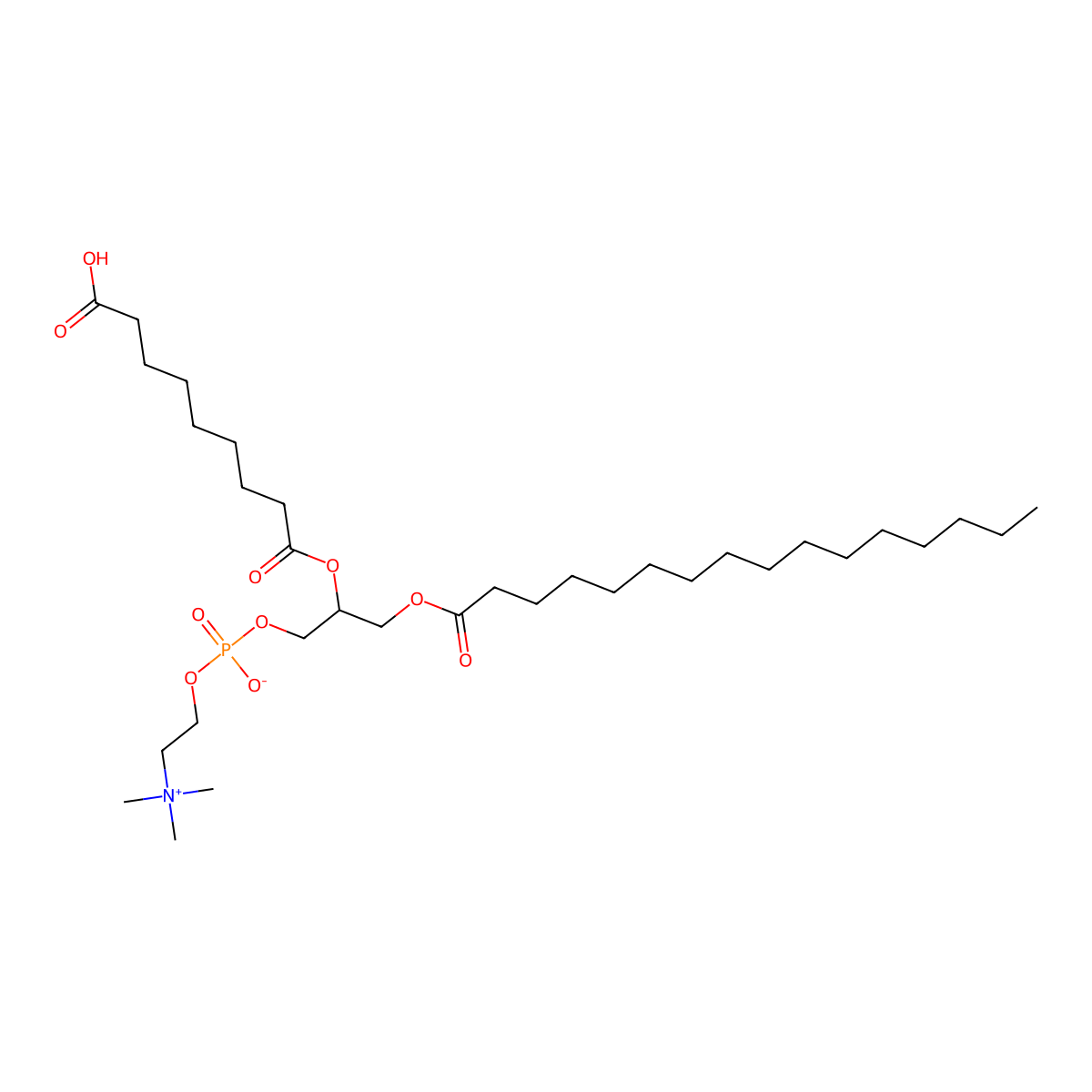 1-Palmitoyl-2-azelaoyl-sn-glycero-3-phosphocholine molecular structure, CAS 117205-52-4