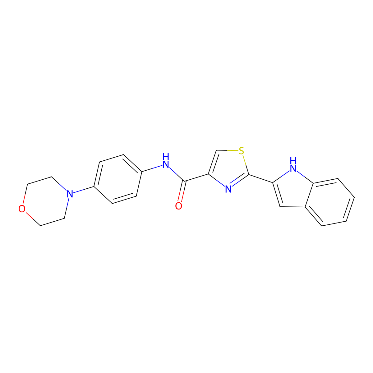 2-(1H-indol-2-yl)-N-(4-morpholinophenyl)thiazole-4-carboxamide molecular structure, CAS 1172051-18-1
