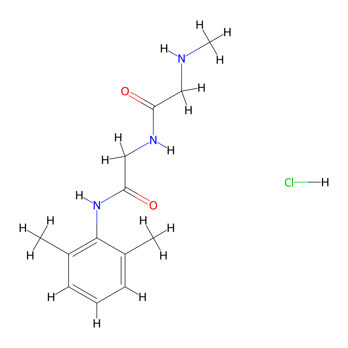 N-{[(2,6-dimethylphenyl)carbamoyl]methyl}-2-(methylamino)acetamide hydrochloride molecular structure, CAS 1172052-24-2
