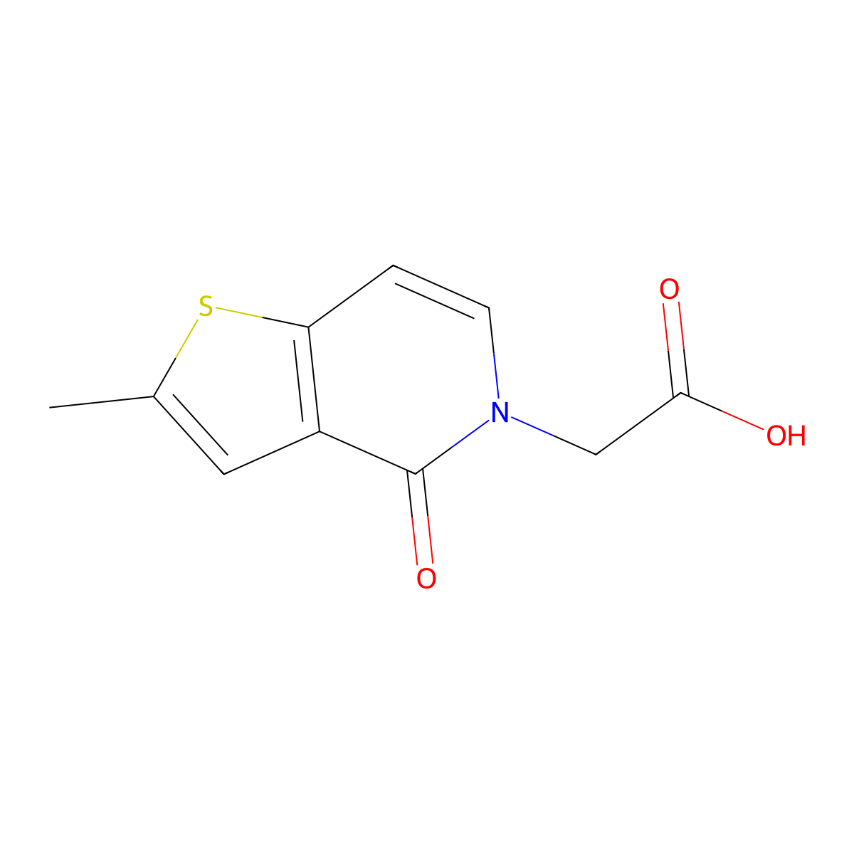 (2-Methyl-4-oxothieno[3,2-c]pyridin-5(4H)-yl)acetic acid molecular structure, CAS 1172052-56-0