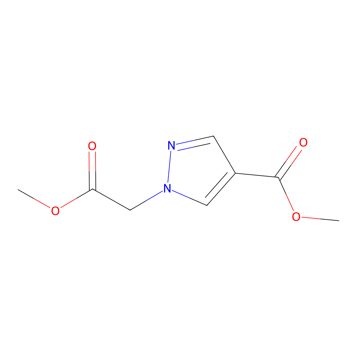 methyl 1-(2-methoxy-2-oxoethyl)-1H-pyrazole-4-carboxylate molecular structure, CAS 1172052-59-3