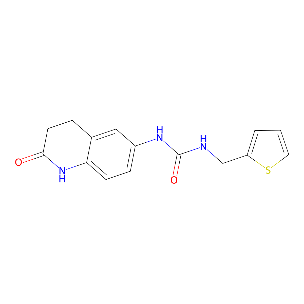 1-(2-Oxo-1,2,3,4-tetrahydroquinolin-6-yl)-3-(thiophen-2-ylmethyl)urea molecular structure, CAS 1172055-94-5
